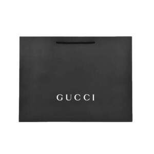 Gucci Shopping Gift Bag Designer Logo Packaging Black Paper Large